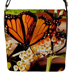 Monarch Butterfly Nature Orange Flap Messenger Bag (s) by Amaryn4rt