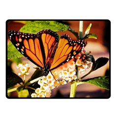 Monarch Butterfly Nature Orange Double Sided Fleece Blanket (small)  by Amaryn4rt