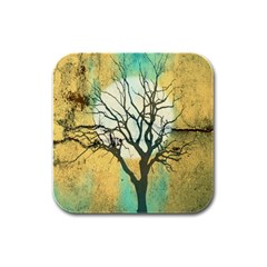 A Glowing Night Rubber Square Coaster (4 Pack)  by digitaldivadesigns