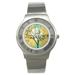 A Glowing Night Stainless Steel Watch by digitaldivadesigns