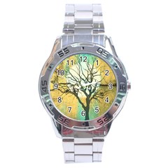 A Glowing Night Stainless Steel Analogue Watch by digitaldivadesigns