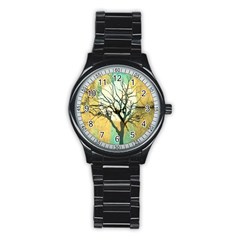 A Glowing Night Stainless Steel Round Watch by digitaldivadesigns