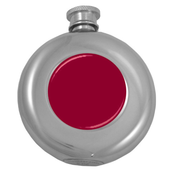 Deep red Round Hip Flask (5 oz)