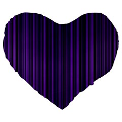 Purple Large 19  Premium Flano Heart Shape Cushions