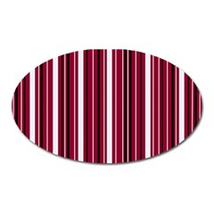 Red Lines Oval Magnet by Valentinaart