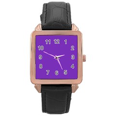 Purple Rose Gold Leather Watch  by Valentinaart