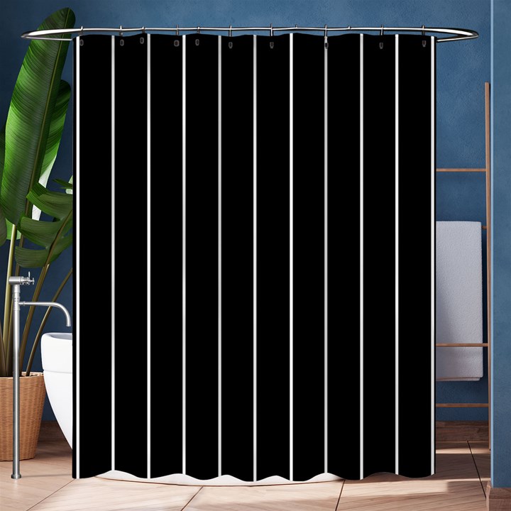 Black and white lines Shower Curtain 60  x 72  (Medium) 