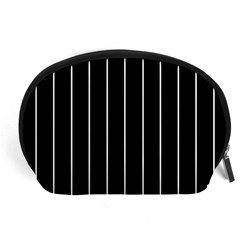 Black And White Lines Accessory Pouches (large)  by Valentinaart