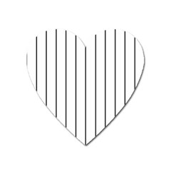 White And Black Lines Heart Magnet by Valentinaart