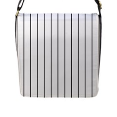 White And Black Lines Flap Messenger Bag (l) 