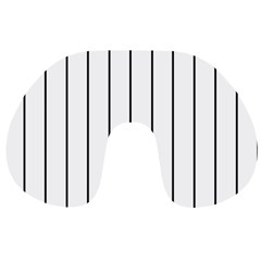 White And Black Lines Travel Neck Pillows by Valentinaart