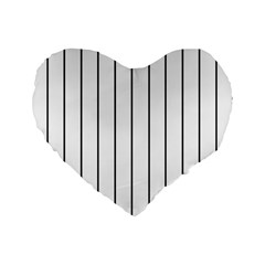 White And Black Lines Standard 16  Premium Flano Heart Shape Cushions by Valentinaart