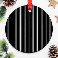 Black And White Lines Round Ornament (two Sides) by Valentinaart