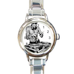 Bruce Lee Dj Round Italian Charm Watch by offbeatzombie