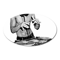 Bruce Lee Dj Oval Magnet by offbeatzombie