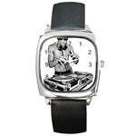 Bruce Lee Dj Square Metal Watch Front