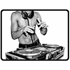 Bruce Lee Dj Fleece Blanket (large)  by offbeatzombie