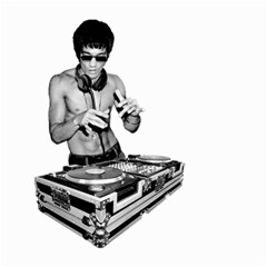 Bruce Lee Dj Small Garden Flag (two Sides) by offbeatzombie