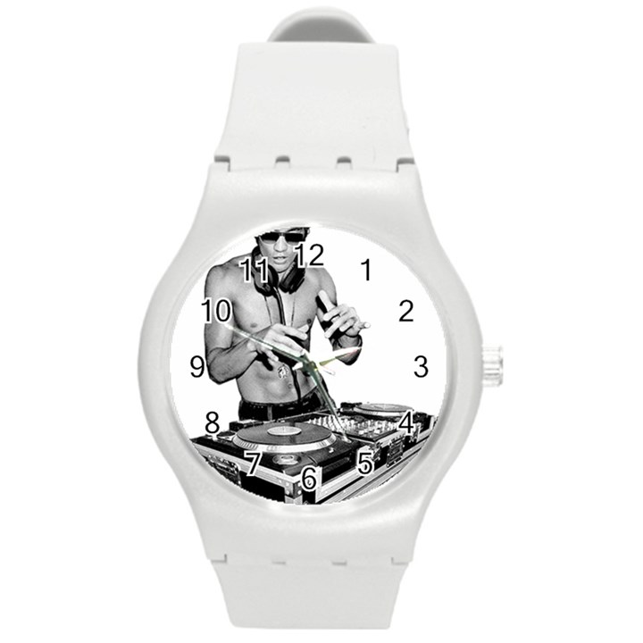 Bruce Lee Dj Round Plastic Sport Watch (M)