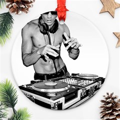 Bruce Lee Dj Ornament (round) by offbeatzombie