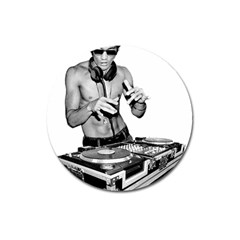 Bruce Lee Dj Magnet 3  (round) by offbeatzombie