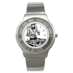 Bruce Lee Dj Stainless Steel Watch by offbeatzombie