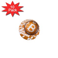 Network Bitcoin Currency Connection 1  Mini Buttons (10 Pack)  by Amaryn4rt