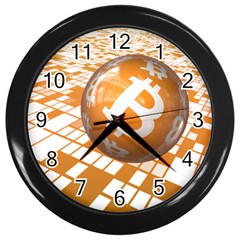 Network Bitcoin Currency Connection Wall Clocks (black) by Amaryn4rt