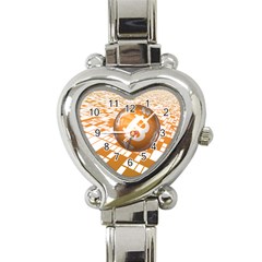 Network Bitcoin Currency Connection Heart Italian Charm Watch by Amaryn4rt