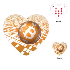 Network Bitcoin Currency Connection Playing Cards (heart)  by Amaryn4rt