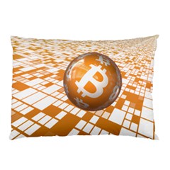 Network Bitcoin Currency Connection Pillow Case (two Sides) by Amaryn4rt