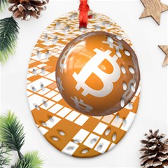 Network Bitcoin Currency Connection Ornament (oval Filigree) by Amaryn4rt