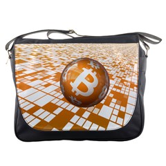 Network Bitcoin Currency Connection Messenger Bags by Amaryn4rt