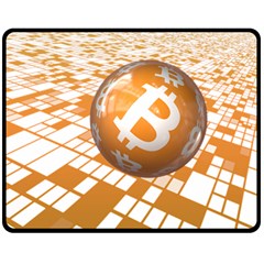 Network Bitcoin Currency Connection Double Sided Fleece Blanket (medium)  by Amaryn4rt