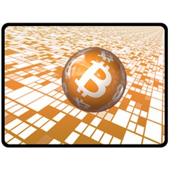 Network Bitcoin Currency Connection Double Sided Fleece Blanket (large)  by Amaryn4rt