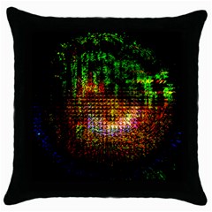 Radar Kaleidoscope Pattern Throw Pillow Case (black) by Amaryn4rt