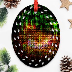 Radar Kaleidoscope Pattern Ornament (oval Filigree) by Amaryn4rt