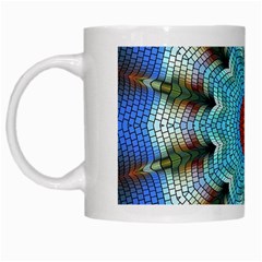 Pattern Blue Brown Background White Mugs by Amaryn4rt