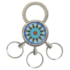 Pattern Blue Brown Background 3-ring Key Chains by Amaryn4rt