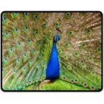 Peacock Animal Photography Beautiful Double Sided Fleece Blanket (Medium)  58.8 x47.4  Blanket Back