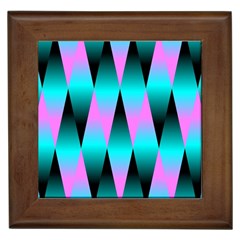 Shiny Decorative Geometric Aqua Framed Tiles by Amaryn4rt