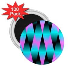 Shiny Decorative Geometric Aqua 2 25  Magnets (100 Pack)  by Amaryn4rt