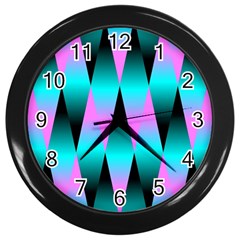 Shiny Decorative Geometric Aqua Wall Clocks (black) by Amaryn4rt