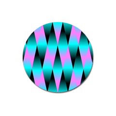 Shiny Decorative Geometric Aqua Magnet 3  (round) by Amaryn4rt