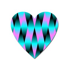 Shiny Decorative Geometric Aqua Heart Magnet by Amaryn4rt