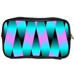 Shiny Decorative Geometric Aqua Toiletries Bags Front