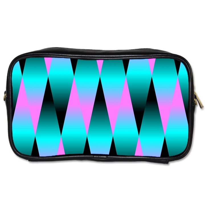 Shiny Decorative Geometric Aqua Toiletries Bags