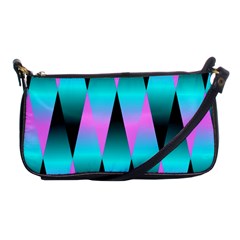 Shiny Decorative Geometric Aqua Shoulder Clutch Bags by Amaryn4rt