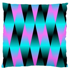 Shiny Decorative Geometric Aqua Large Cushion Case (one Side) by Amaryn4rt