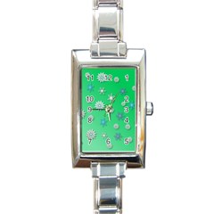 Snowflakes Winter Christmas Overlay Rectangle Italian Charm Watch by Amaryn4rt